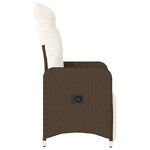 vidaXL Chaises inclinables de jardin lot de 2 et coussins marron rotin