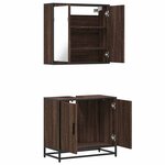 vidaXL Ensemble de meubles de salle de bain 2 Pièces Chêne marron