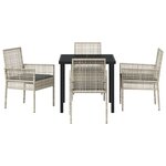 vidaXL Ensemble de salle à manger pour jardin 5 Pièces Gris clair
