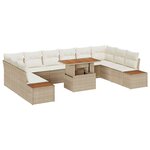 vidaXL Ensemble de salle à manger pour jardin 11 Pièces Beige et crème