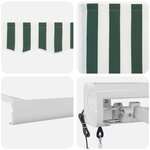 vidaXL Auvent Rétractable Vert et blanc 400 × 300 cm Tissu et Métal