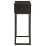 vidaXL Table console noir 90x30x76 cm bois massif de manguier et fer