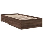 vidaXL Cadre de lit avec tiroirs sans matelas chêne marron 75x190 cm