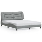 vidaXL Cadre de lit sans matelas gris clair 160x200 cm tissu