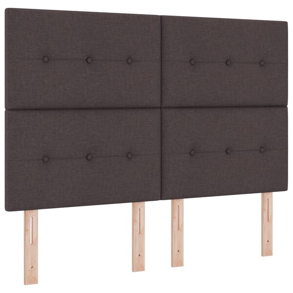 vidaXL Lit à ressorts avec matelas gris foncé 140x200 cm Tissu