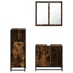 vidaXL Ensemble de meubles de salle de bain 3 Pièces Chêne fumé