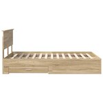 vidaXL Cadre de lit Chêne Sonoma 135 x 190 cm Bois d'ingénierie