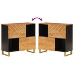 vidaXL Armoire latérale marron et noir 80x33 5x75 cm bois de manguier