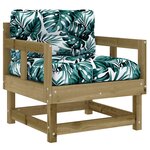 vidaXL Salon de jardin 7 Pièces avec coussins bois de pin imprégné
