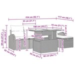 vidaXL Ensemble de canapé de jardin 6 pièces avec coussins gris en poly rotin