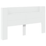 vidaXL Cabinet de Tête de Lit avec LED Blanc 180 x 16 5 x 103 5 cm