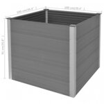 vidaXL Lit surélevé de jardin WPC 100x100x91 cm Gris