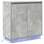 Buffet vidaXL avec LED gris béton 71x34 5x75 cm en bois d'ingénierie