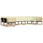 vidaXL Ensemble de canapés d'extérieur 7 Pièces Blanc et crème