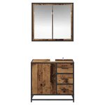 vidaXL Ensemble de mobilier de salle de bain 2 Pièces Bois Ancien