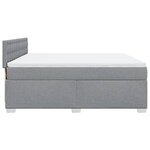 vidaXL Sommier à lattes de lit avec matelas Gris clair 180x200cm Tissu