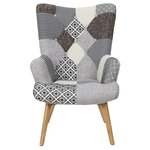 Fauteuil assise en tissu patchwork helsinki