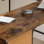 vidaXL Bureau chêne fumé 141x141x75 cm bois d'ingénierie