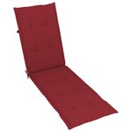 vidaXL Chaise longue d'extérieur repose-pied et coussin Acacia solide