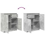 vidaXL Buffet avec tiroir gris béton 71x35x84 cm bois d'ingénierie