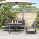 vidaXL Ensemble de salle à manger pour jardin 3 Pièces Anthracite Acier