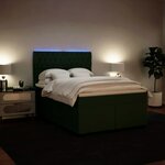 vidaXL Sommier à lattes de lit et matelas Vert foncé 140x190cm Velours