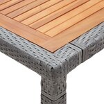 vidaXL Table de jardin Gris 200x150x74 cm Résine tressée et acacia
