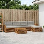 vidaXL Ensemble de canapés d'extérieur 6 Pièces Naturel et gris clair