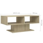 vidaXL Table basse Chêne sonoma 103 5x50x44 5 cm Aggloméré