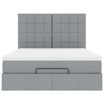 VidaXL Cadre de lit ottoman et matelas gris clair 140x190 cm tissu