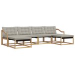 vidaXL Ensemble de canapés d'extérieur 6 Pièces Blanc et gris clair
