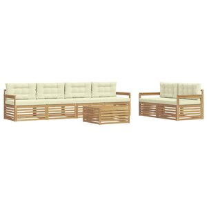vidaXL Ensemble de canapés d'extérieur 7 pc Blanc et crème Polyester