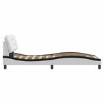 vidaXL Cadre de lit sans matelas blanc et noir 90x190 cm similicuir