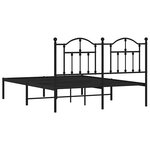 vidaXL Cadre de lit métal sans matelas avec tête de lit noir 140x190cm