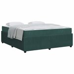 vidaXL Cadre de lit avec matelas Vert foncé 180 x 200 cm tissu