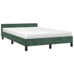 vidaXL Cadre de lit avec tête de lit vert foncé 120x190 cm velours