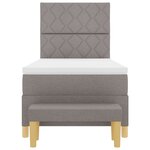 vidaXL Lit Box Spring avec Matelas & Banc Taupe 100x200 cm Tissu