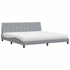 vidaXL Lit avec matelas Hanko gris clair 200x200 cm tissu