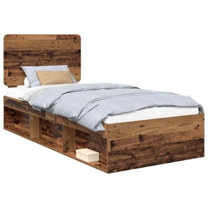 vidaXL Cadre de lit Bois ancien 90 x 190 cm Pin massif