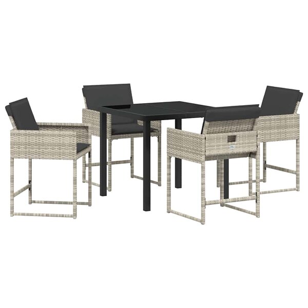 vidaXL Ensemble de salle à manger pour jardin 5 Pièces Gris clair