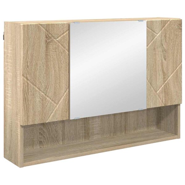 vidaXL Armoire Miroir Chêne Sonoma 80 x 17 x 55 cm Bois d'ingénierie