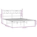 vidaXL Cadre de lit métal sans matelas et tête de lit blanc 120x190 cm