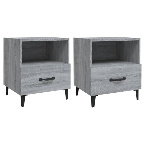 vidaXL Tables de chevet 2 Pièces Sonoma gris Bois d'ingénierie