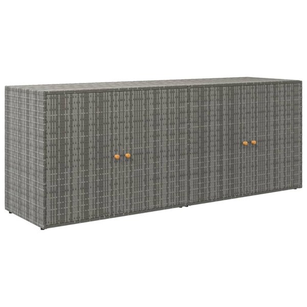 vidaXL Armoire de rangement jardin Gris 198x55 5x80 cm Résine tressée
