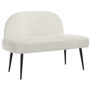 vidaXL Banc rembourré avec dossier Crème 110 x 60 x 76 cm Velours