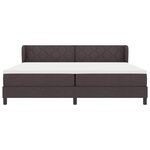 vidaXL Lit boxspring avec matelas Marron foncé 200 x 200 cm tissu