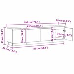 Meuble TV vidaXL avec LED Blanc 180x38x49 cm en Bois d'ingénierie