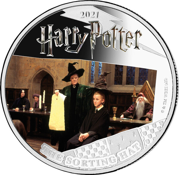 Pièce de monnaie en Argent 5 Dollars g 31.1 (1 oz) Millésime 2021 Harry Potter Samoa 2021 SORTING HAT