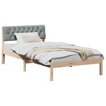 vidaXL Cadre de lit avec tête de lit Marron et gris clair 100 x 200 cm