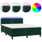 vidaXL Sommier à lattes de lit avec matelas LED Vert foncé 140x200 cm